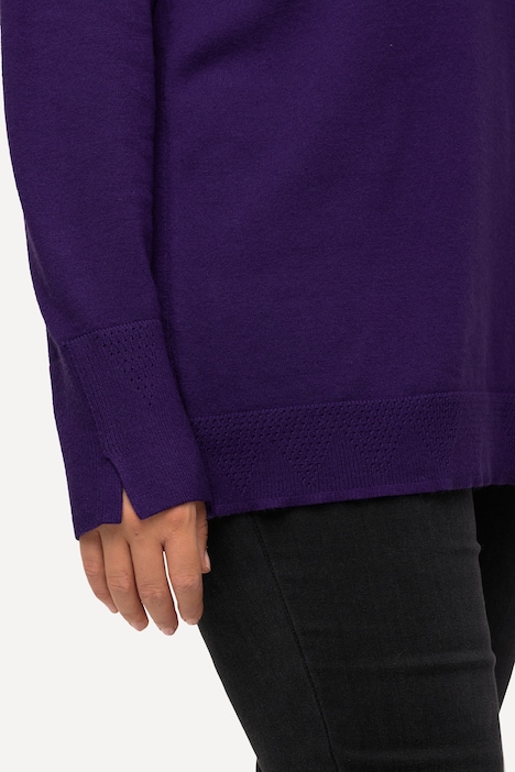 Pullover, Stehkragen, Langarm, Rippbündchen