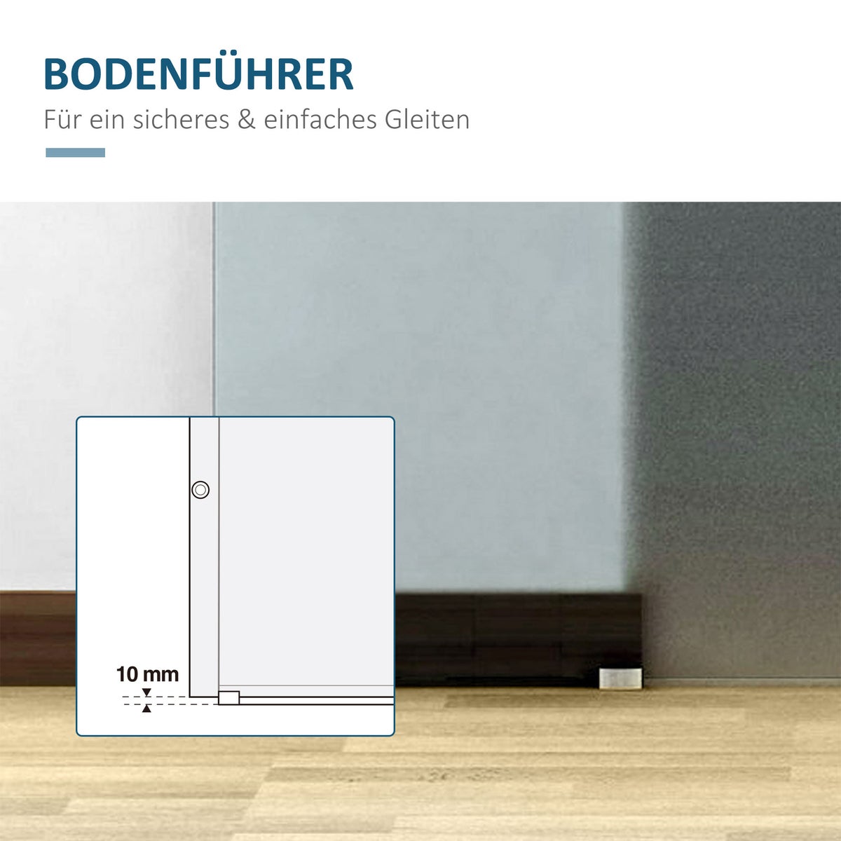 HOMCOM Glazen schuifdeur, schuifdeur, glazen deur, binnendeur, gedeeltelijk gematteerd, 775 x 2050 mm