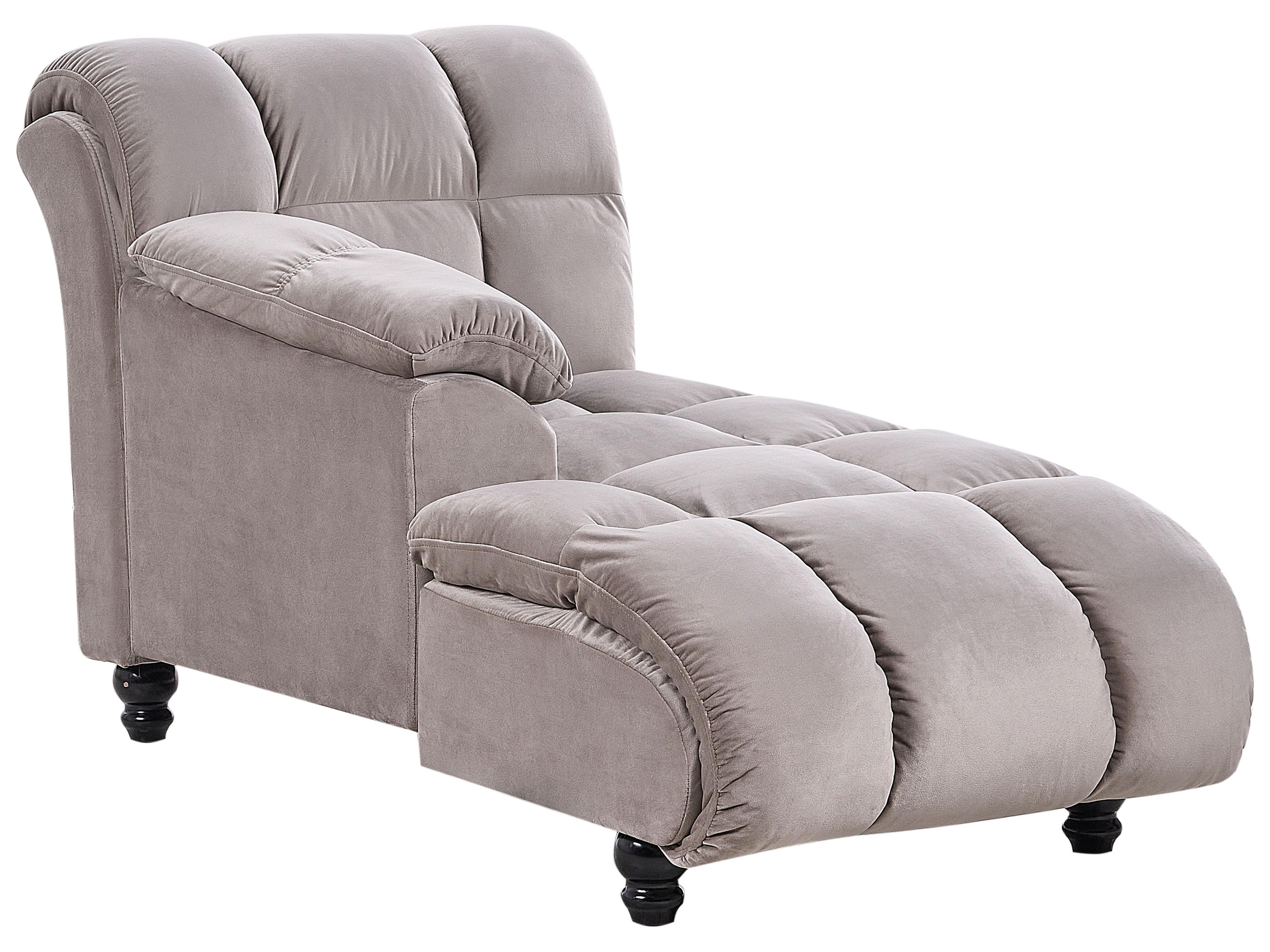 Rechtszijdige chaise longue LORMONT Stof Taupe