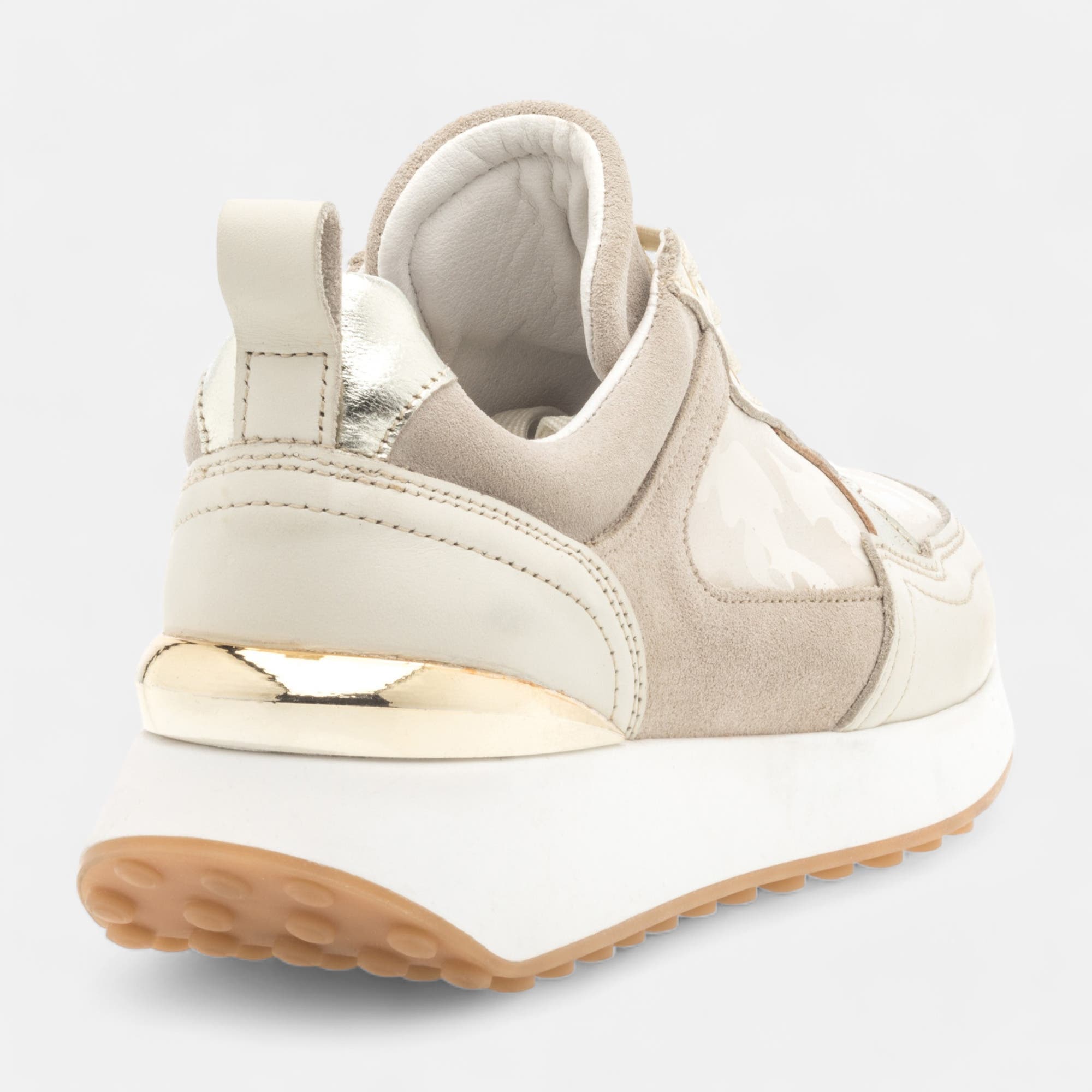 Baskets basses Femme en cuir beige