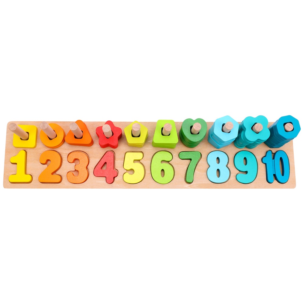 Eichhörnchen-Spielset aus Holz: Zähl- und Stapelset