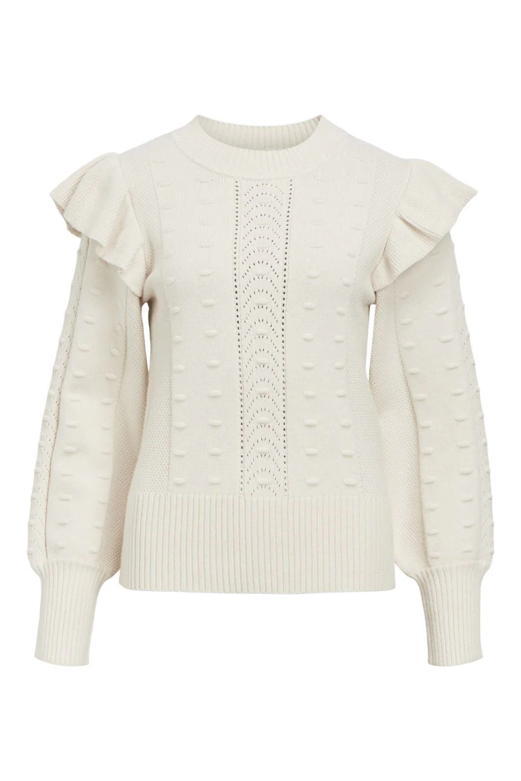 Object Objjulia Knit L/S Re Pullover 134 4569460 white sand melange