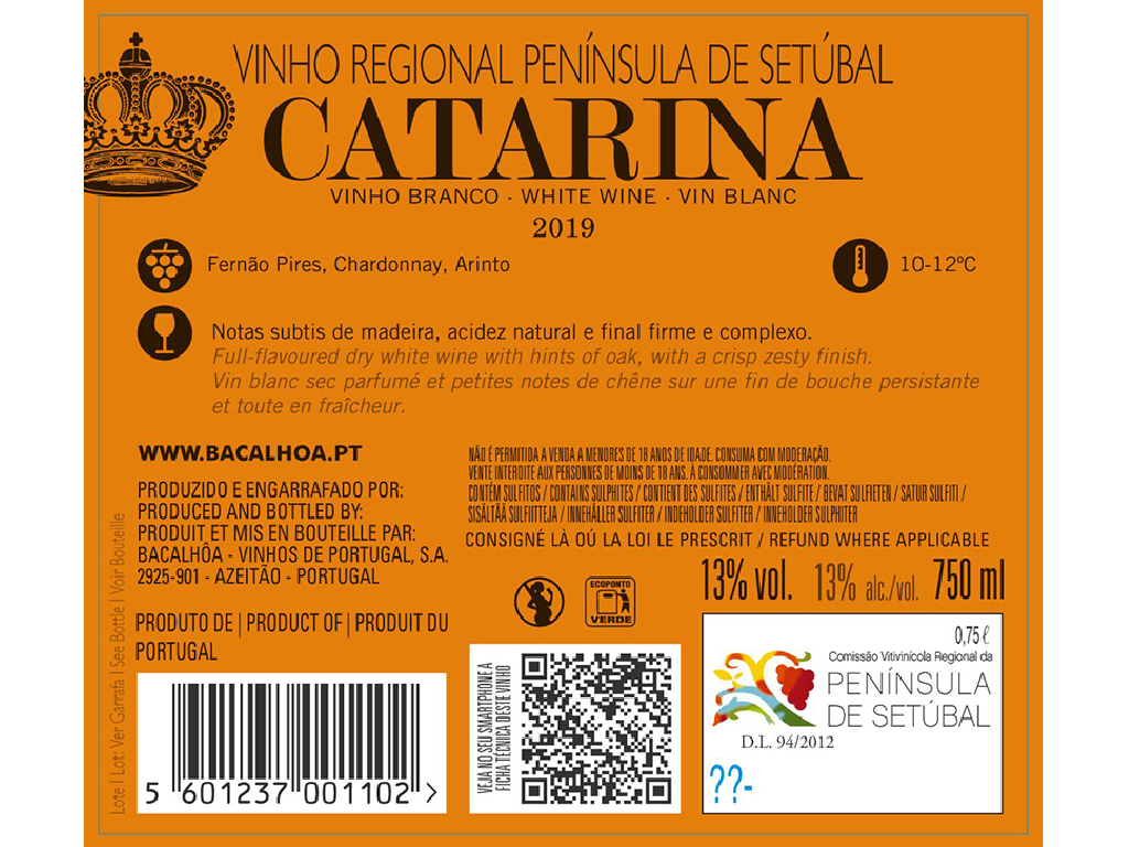 VINHO BRANCO CATARINA SETÚBAL 0.75L