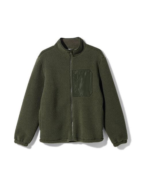 veste teddy pour hommes vert