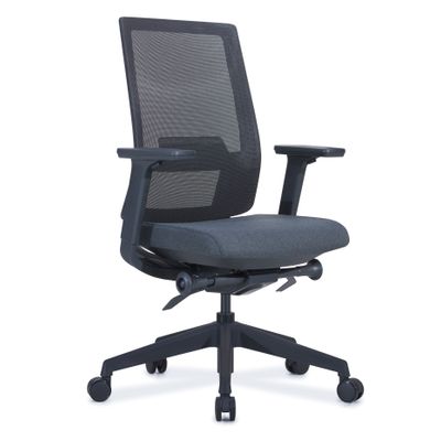 Fauteuil de bureau BRIAN - accoudoirs réglables - appui-tête en option - dossier en résille - noir