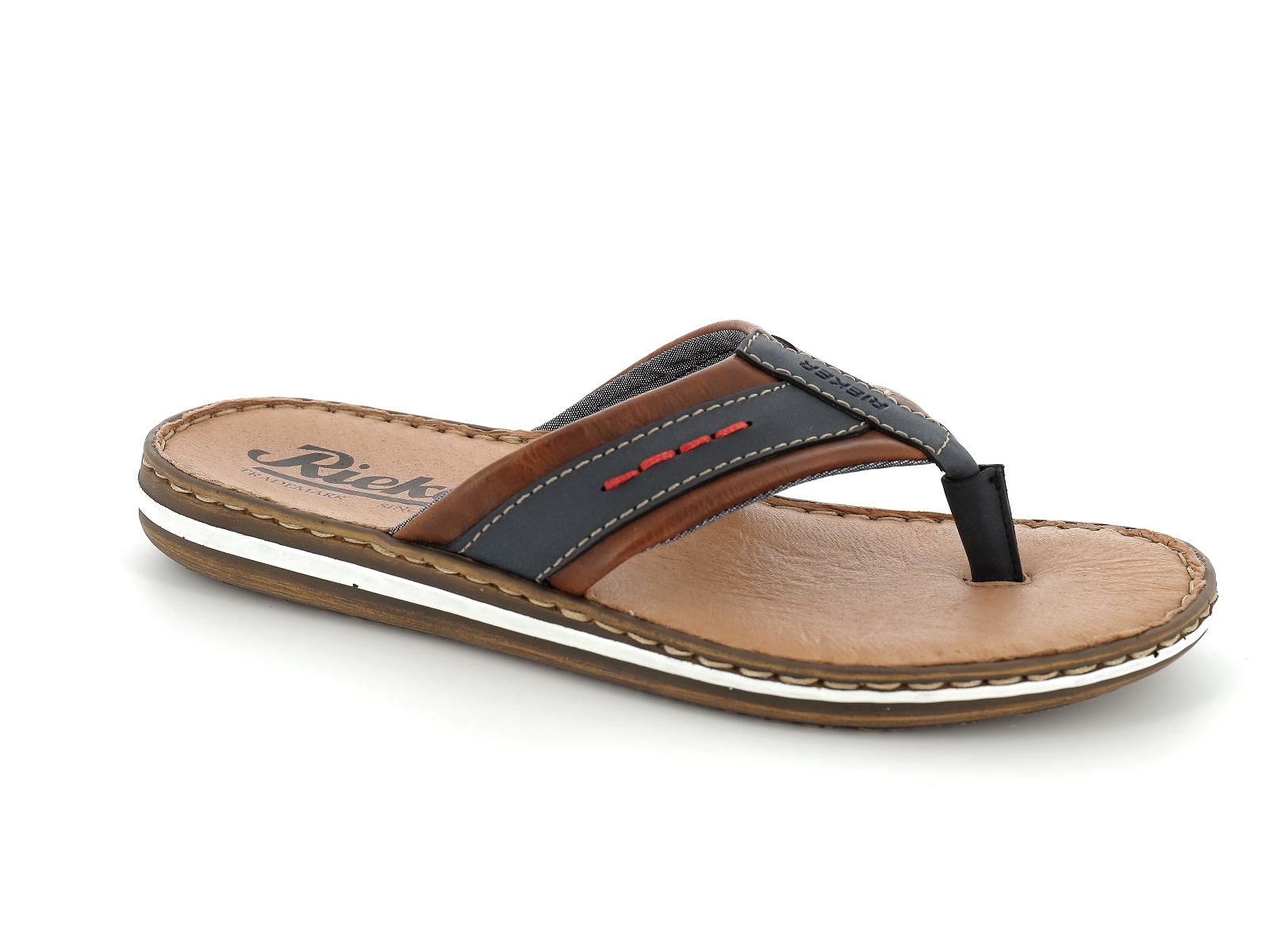 Rieker-21072 Synthétique Marron Bleu