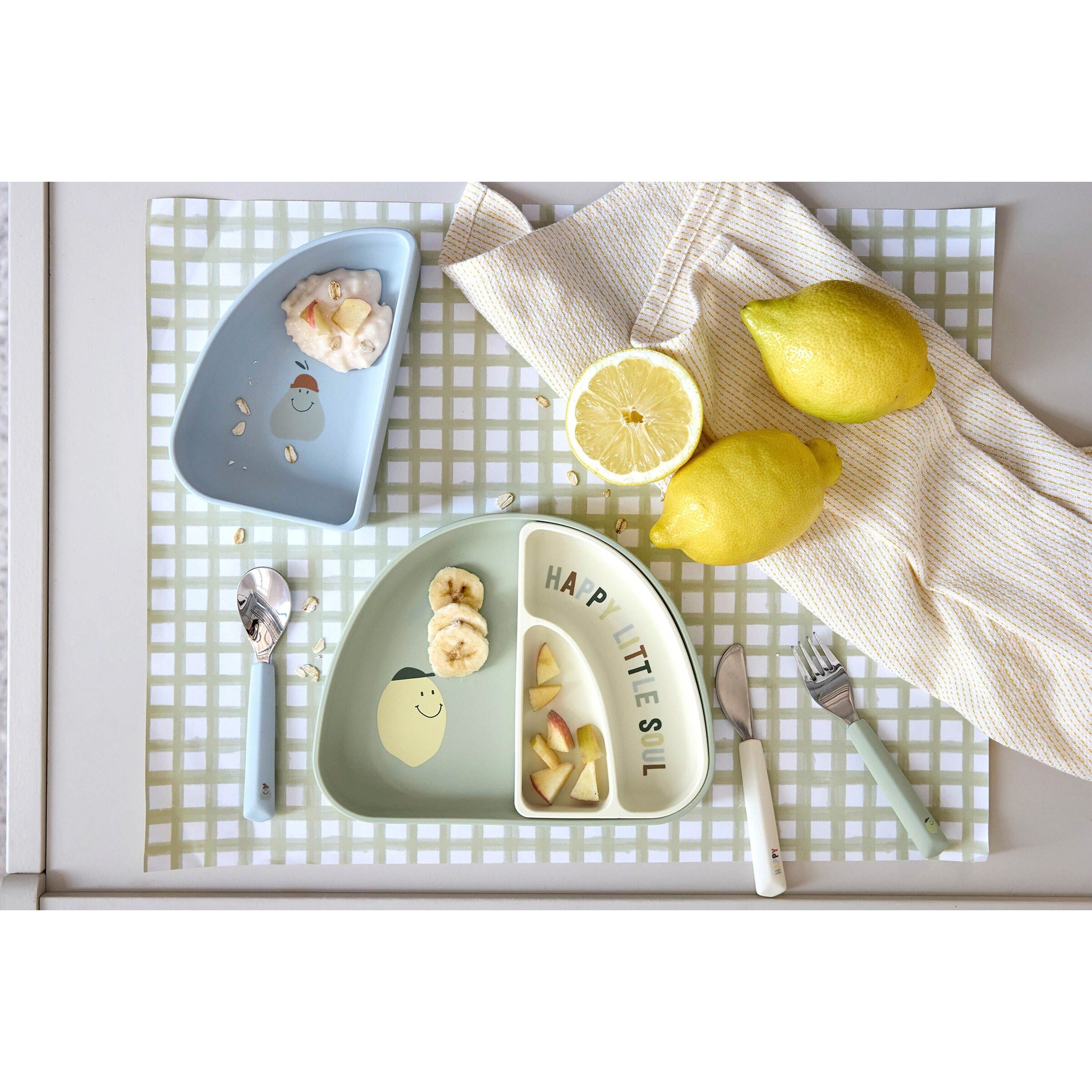 Lässig 3-tlg. Kindertellerset lemon