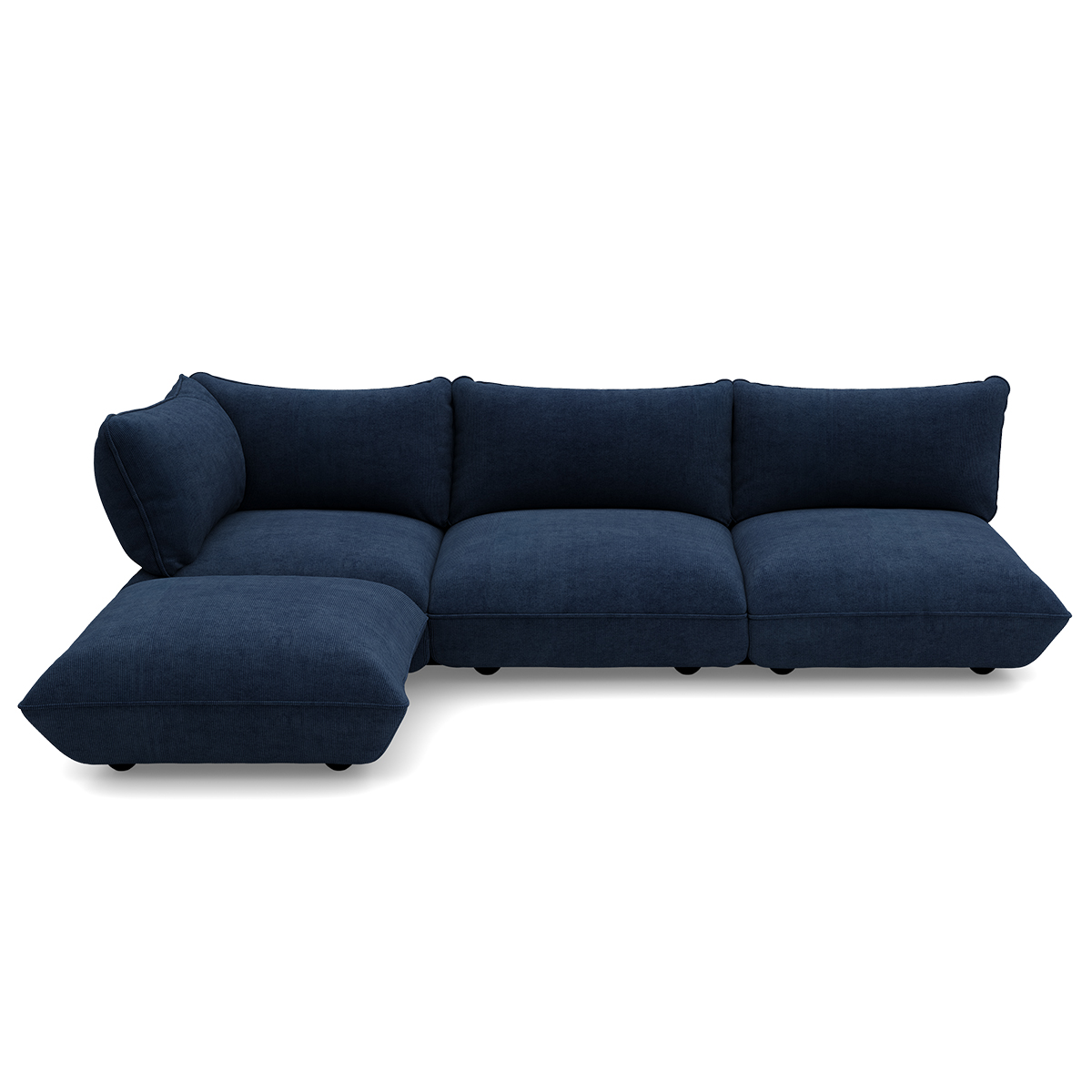 Hoekbank Sumo links cord recycled deep blue