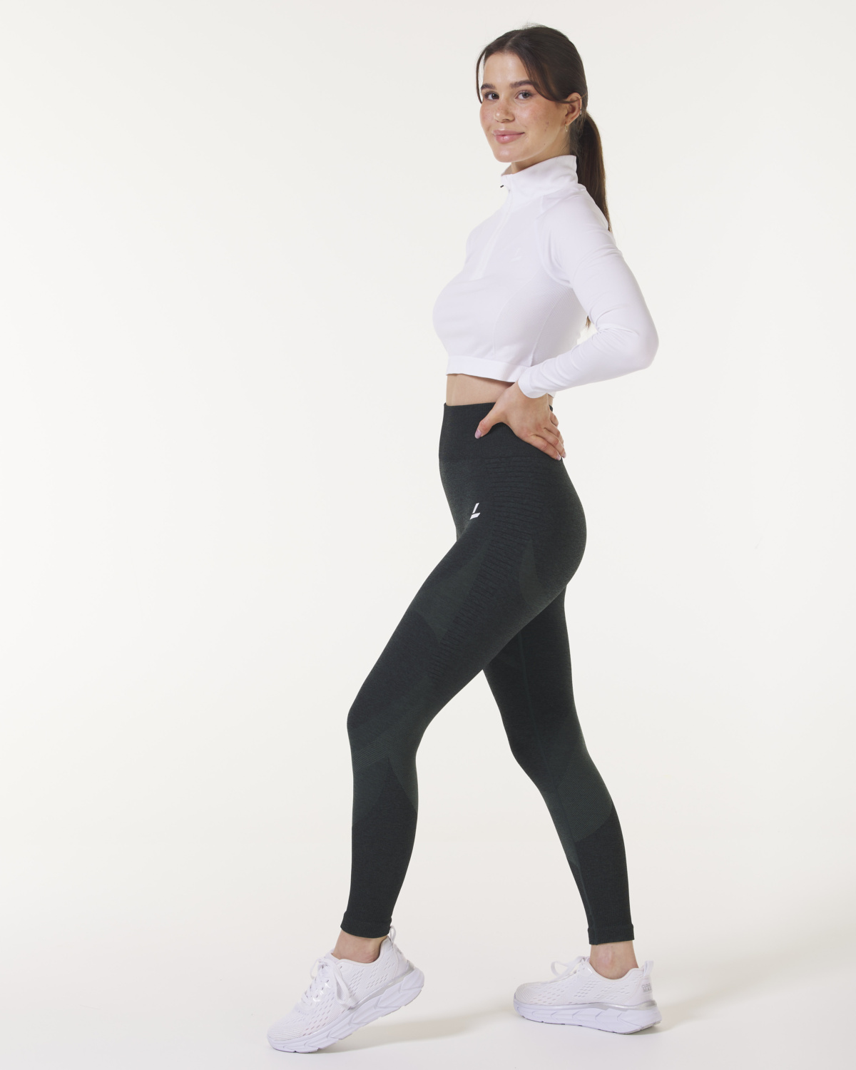 LEVITY Solar Seamless Tights Green Melange