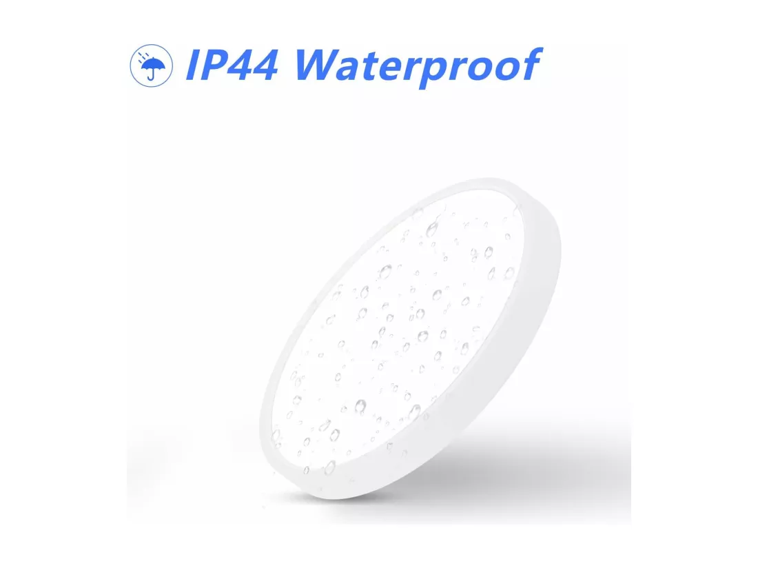 NETTLIFE Panneau LED plafonnier noir éclairage de plafond plat IP44 résistant aux éclaboussures blanc froid 15W