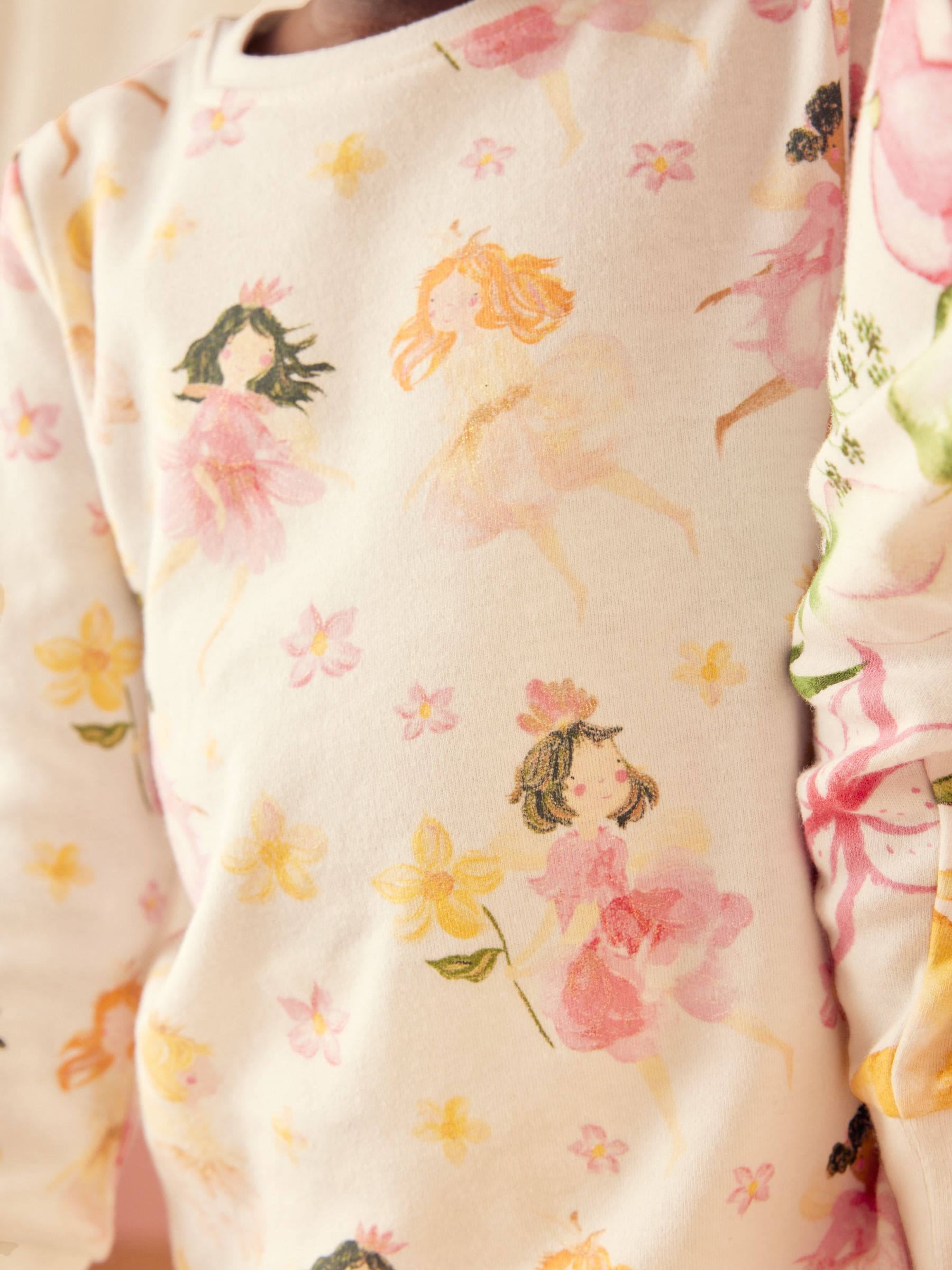 Roze/crème sprookjesfiguur - Knus pyjama met lange mouwen 3 Pack (9maanden -12jaar)