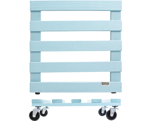 Wagner plantenwagen met kunststof wielen, 38 x 38 x 9,5 cm, hout, blauw