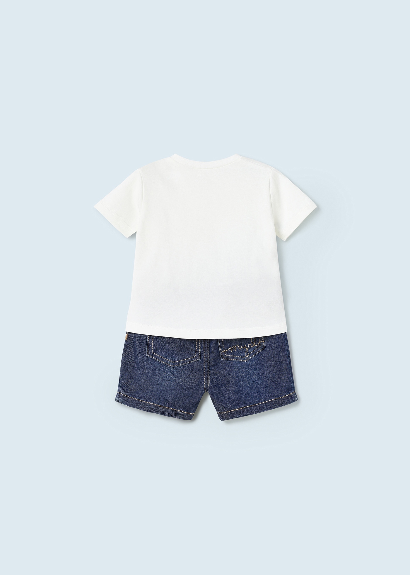 Conjunto de 2 peças em algodão sustentável para recém-nascidos.