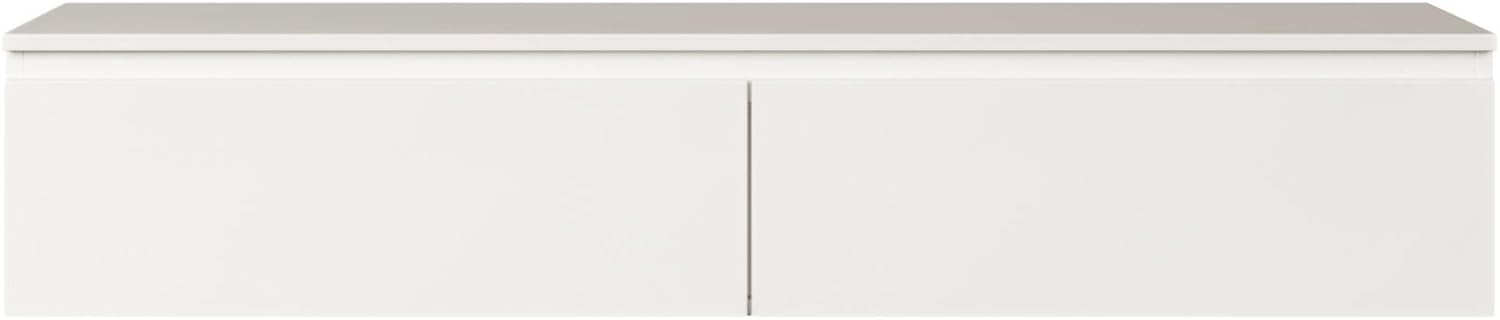 Selsey Hängeboard Bemmi 28,4x150x31,8 cm, Minimalistisches TV Lowboard, Weiß, Hochwertige Spanplatte mit ABS-Kanten, Zwei Klappenfächer,Melaminbeschichtet, Ideal fürs Wohnzimmer
