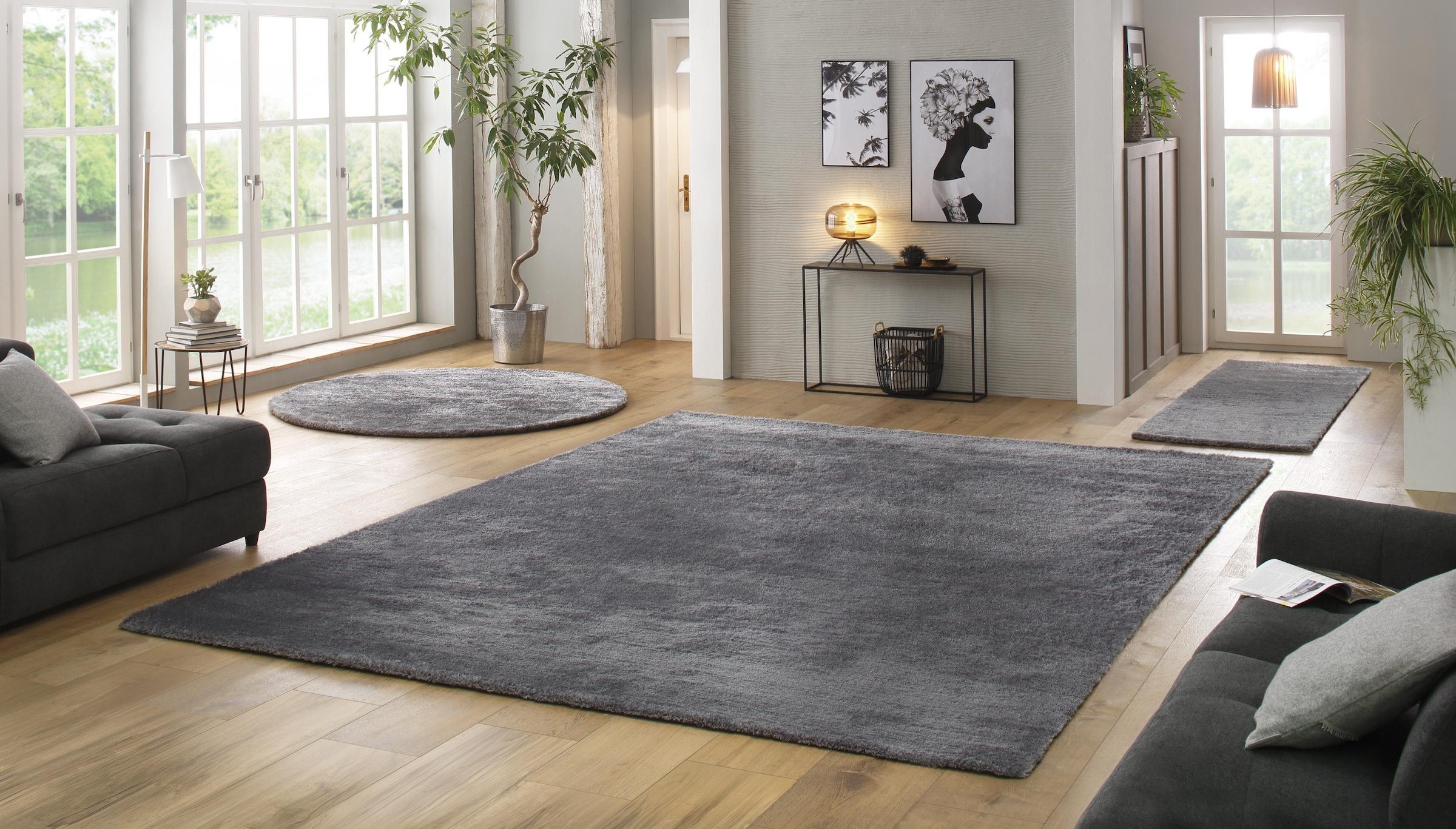 Bruno Banani Teppich »Dana Teppich, besonders weich und kuschelig, Kundenliebling« rechteckig 30 mm Höhe uni, Mikrofaser Teppiche, Wohnzimmer, Schlafzimmer, Esszimmer