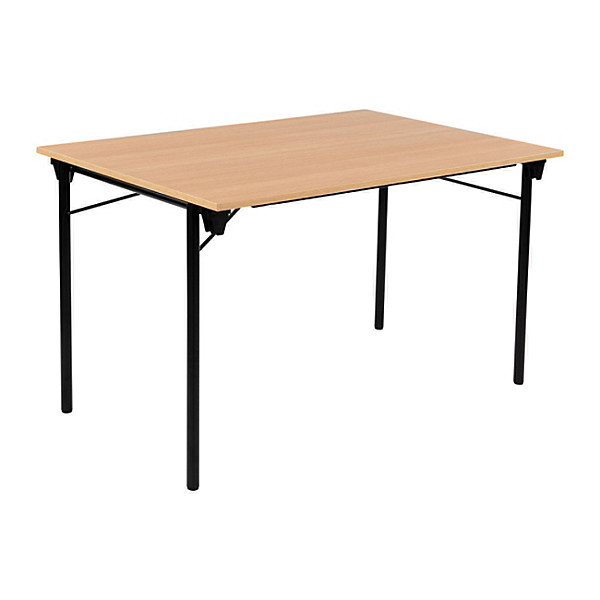 Table pliante Budget multiples usages rectangle L. 120 x P. 80 cm - Plateau Chêne - pieds Noir