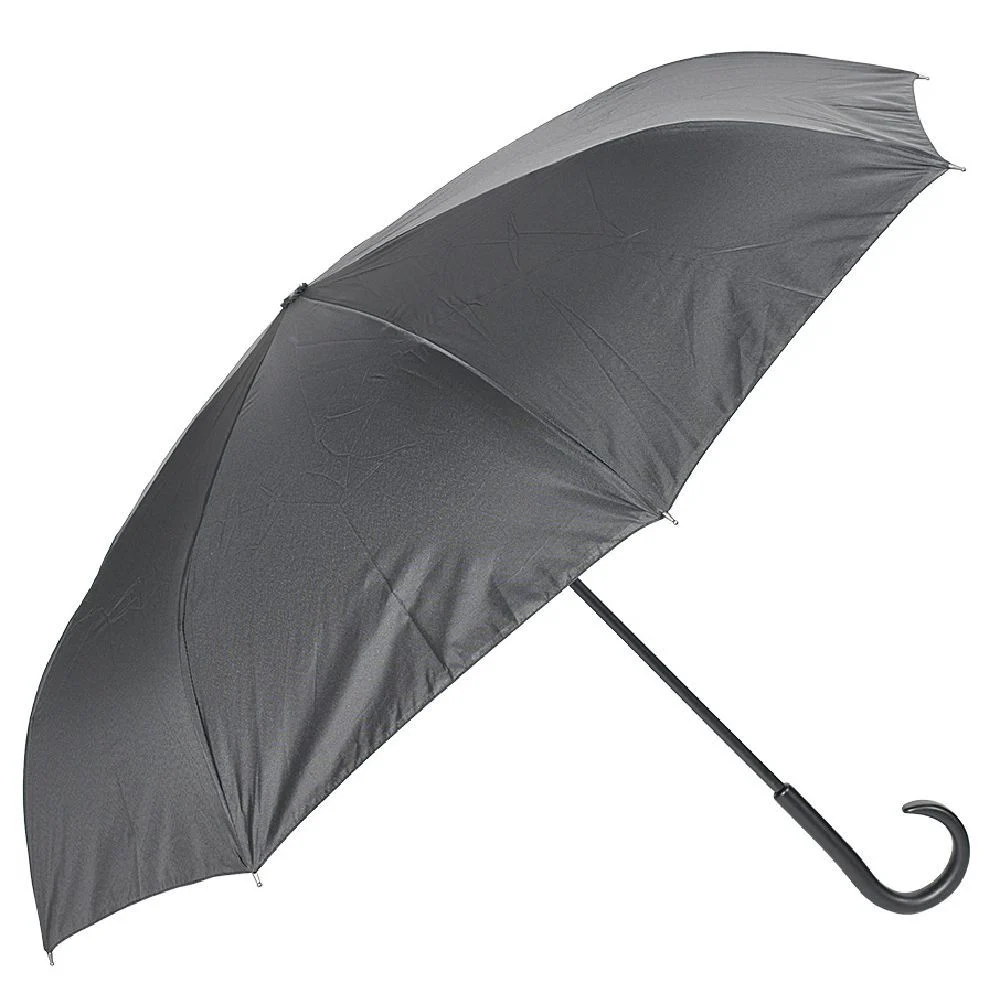 Parapluie inversé noir à motifs blancs