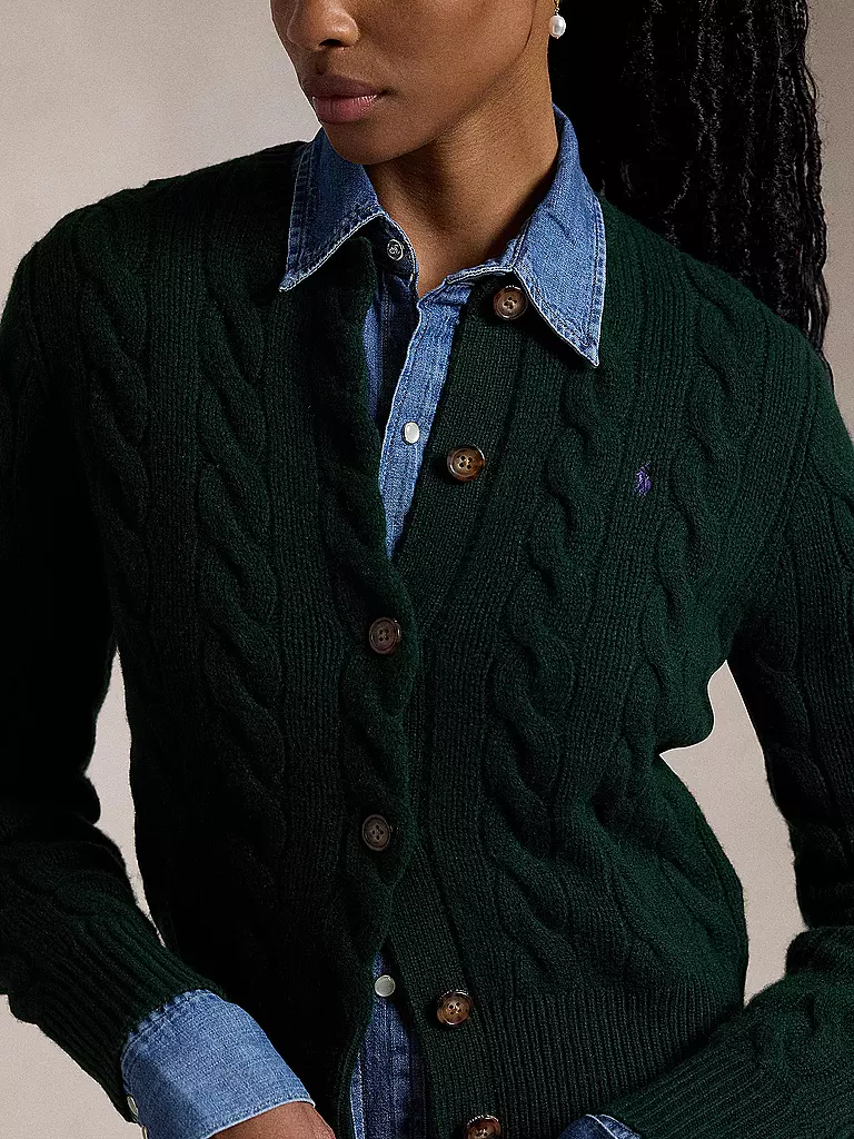 POLO RALPH LAUREN Cardigan Slim Fit dunkelgrün