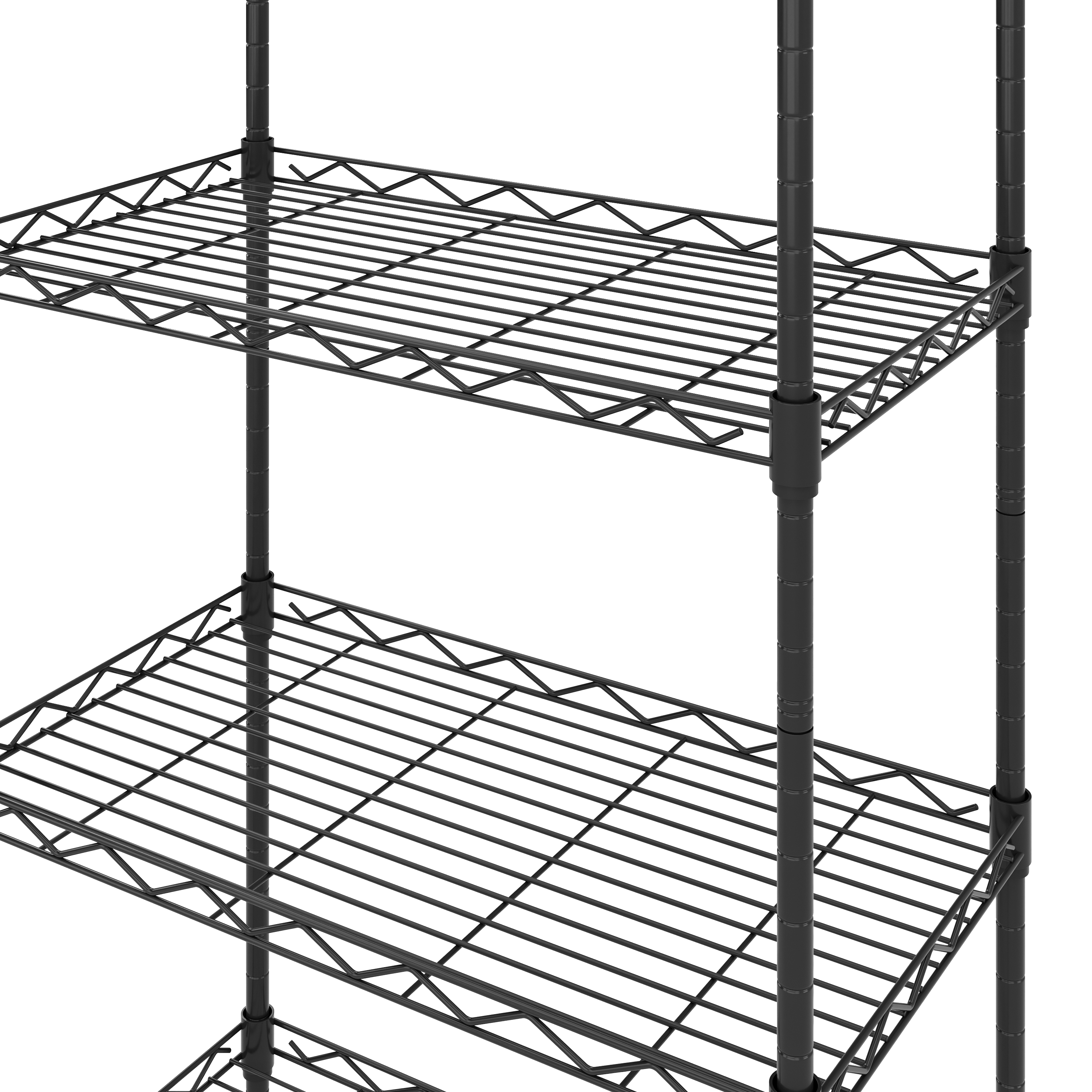 Regal Metall höhenverstellbar auf Rädern 54 x 29 x 160 cm schwarz