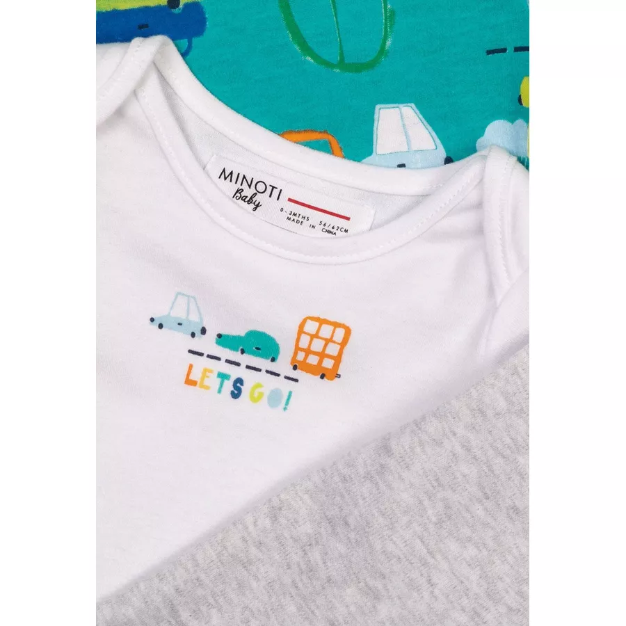 MINOTI Babyset 3-tlg. GrünWeißGrau