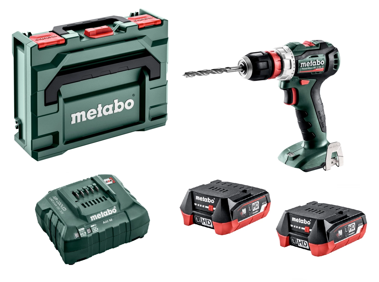 Metabo PowerMaxx BS 12 BL Q 12V LiHD accu boor-/schroefmachine set (2x 4,0Ah accu) in metaBOX - koolborstelloos