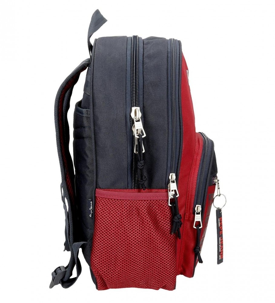 Pepe Jeans Mochila escolar dos compartimentos Pepe Jeans Clark 40cm adaptable rojo