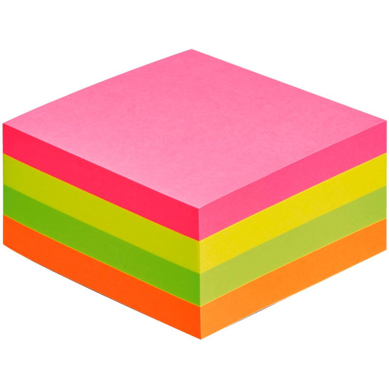 Bloc cube repositionnable Néon Bruneau 75 x 75 mm - bloc de 400 feuilles