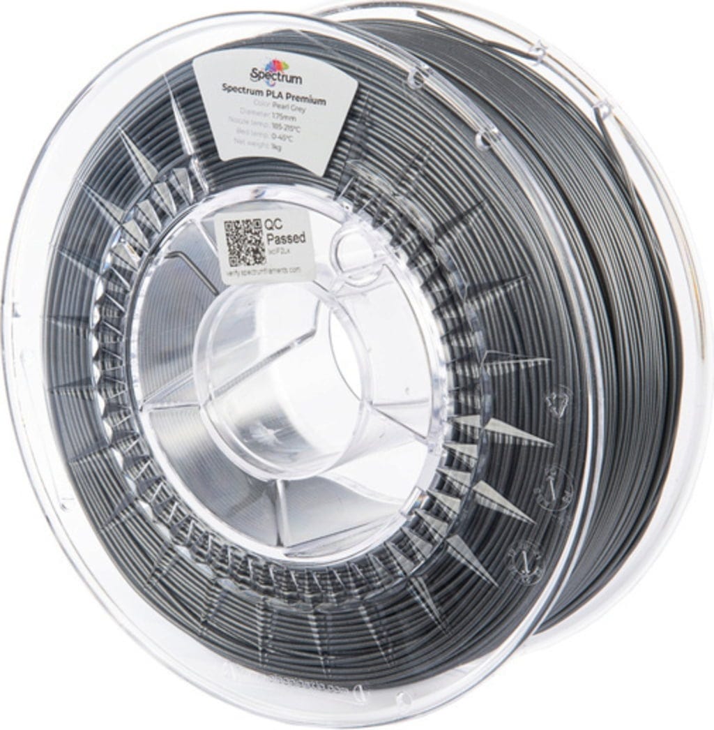Spectrum  PLA Premium Pearl Grey, 1,75 mm / 1000 g    Verzugsfreies PLA in guter Qualität