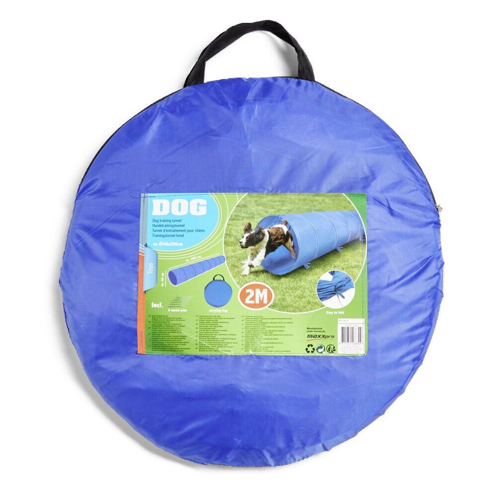 Tunnel d'entrainement pour chien avec sac de rangement Ø48xL200cm