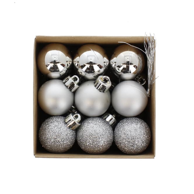 Christbaumkugeln silber - bruchsicher - ø ca. 3 cm - 18 Stück