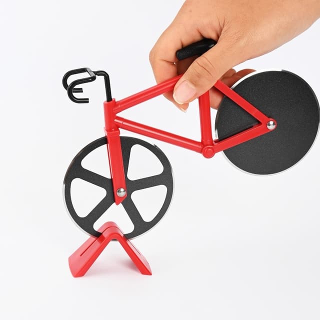 Cykel Form Design Pizza Skærer Køkkenredskab PP + Rustfrit Stål Pizza Skæreværktøj