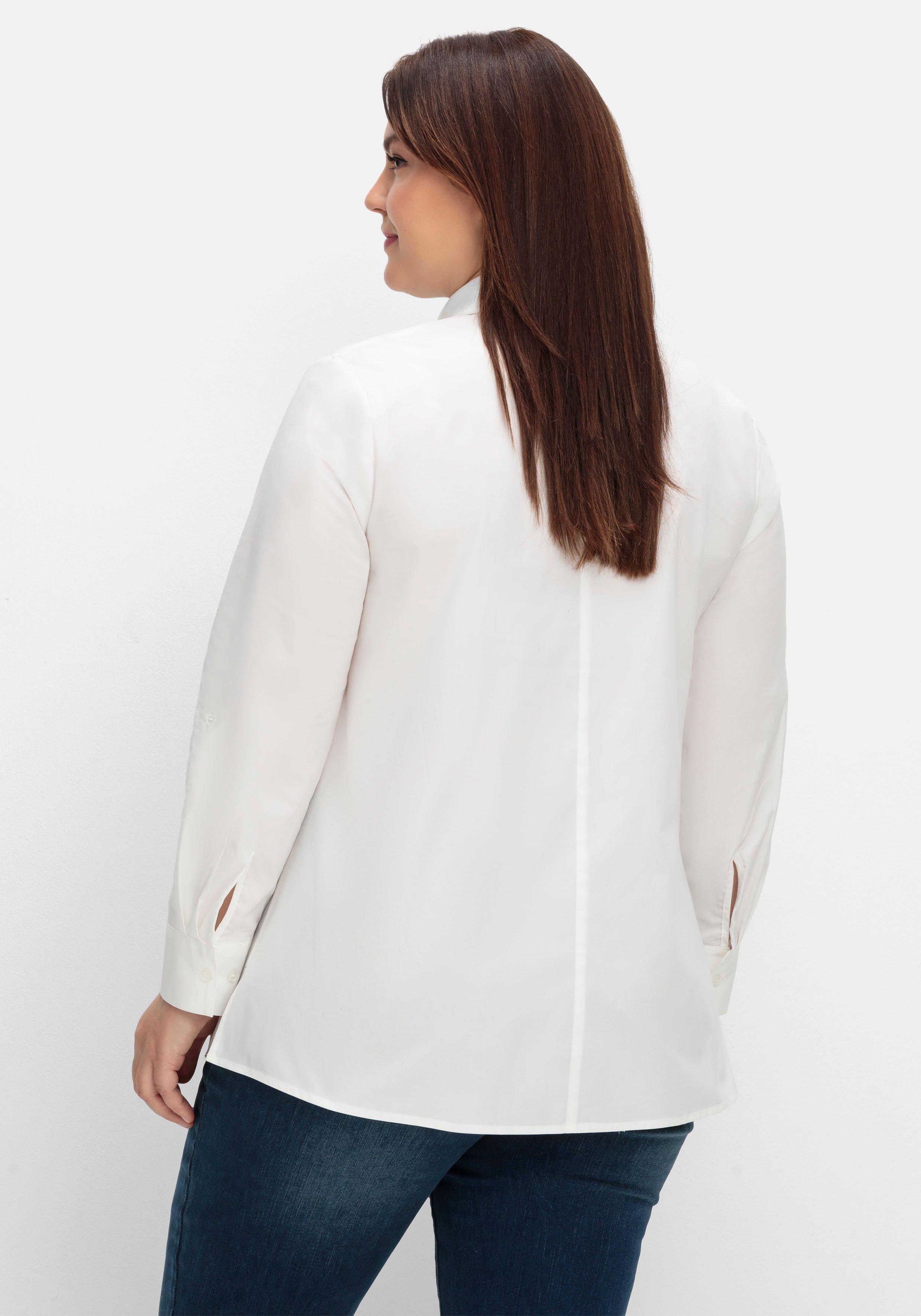Hemdbluse mit Krempelärmeln, in leichter A-Linie