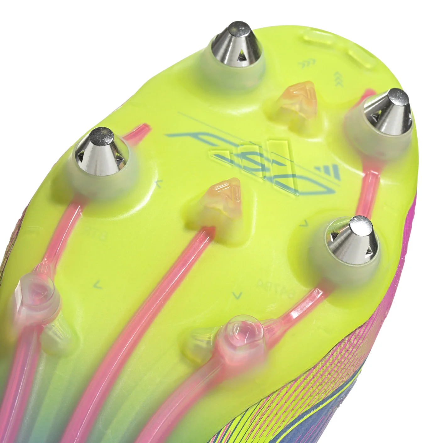 Adidas F50 Elite IJzeren-Nop Voetbalschoenen (SG) Blauw Neongeel Roze