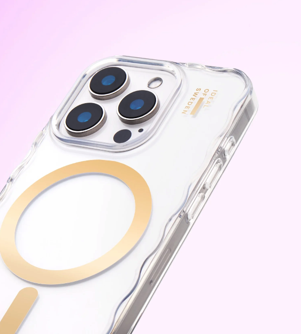 iPhone 16e / 15 / 14 / 13 MagSafe Hardcase Hülle Frame Case Recycled (IDFRCMS-I2361-471) - Transparent / Gold
