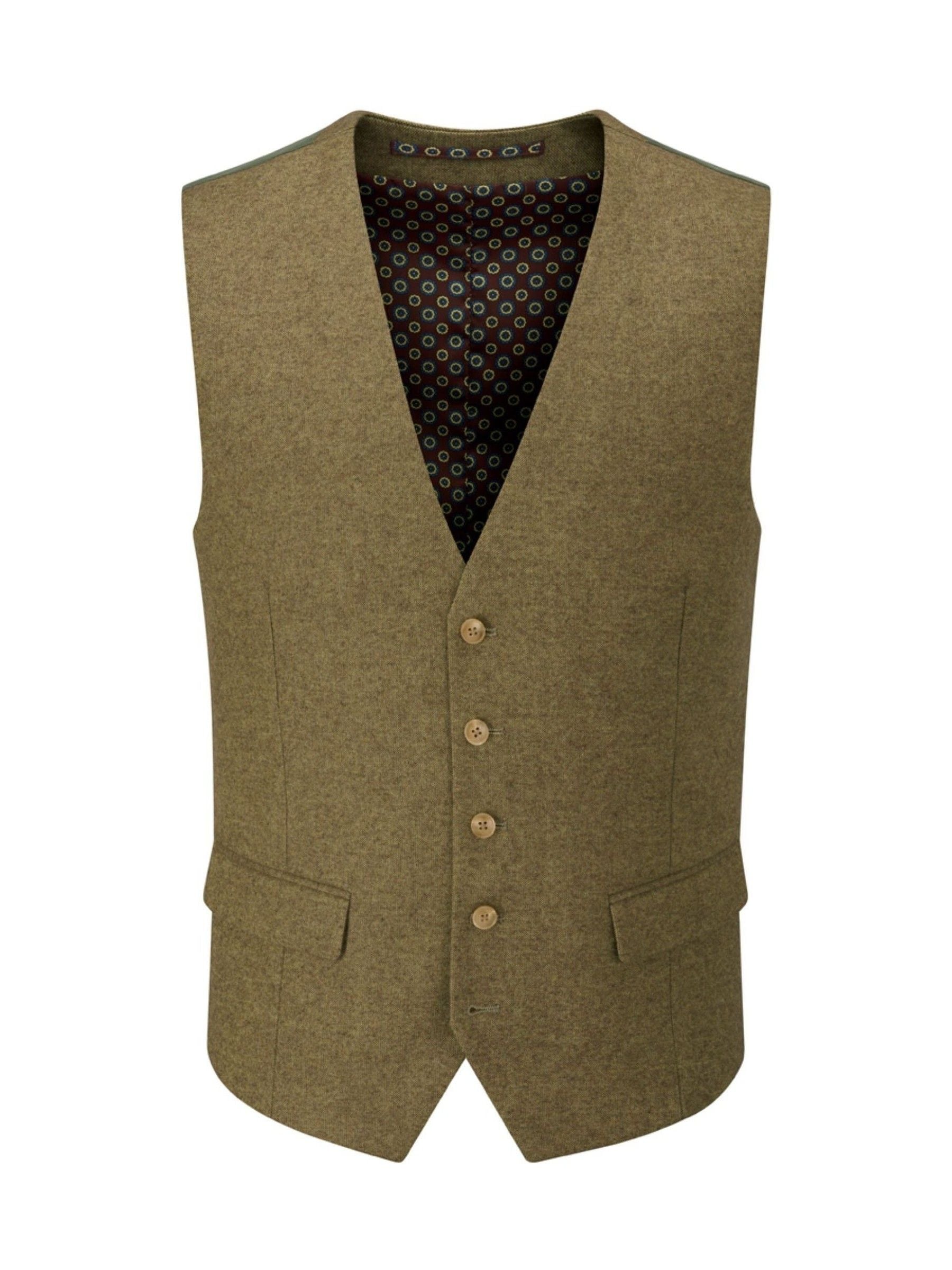 Groen - Skopes Fox Textured Suit Waistcoat