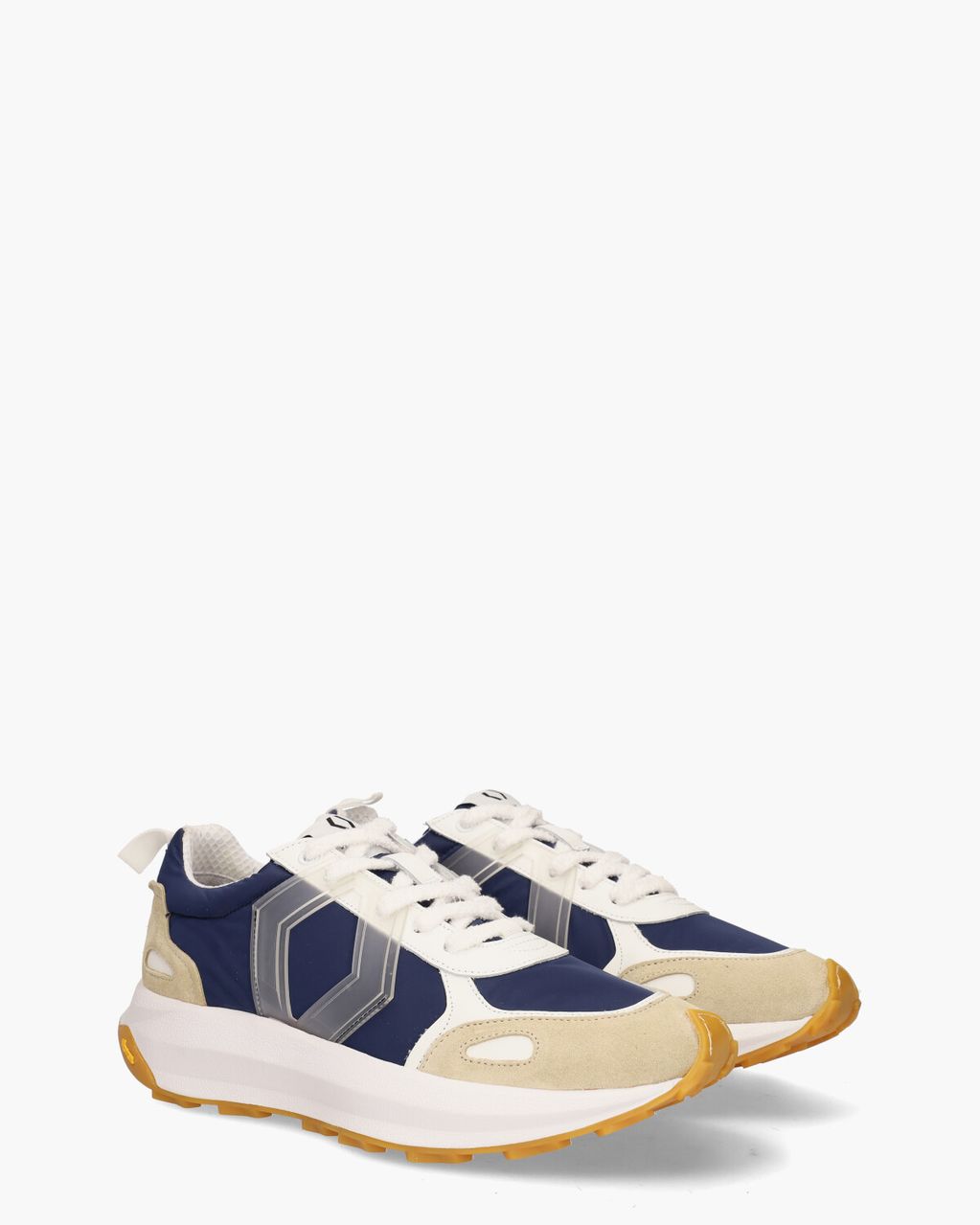 Mikakus Cross Donkerblauw/Beige Herensneakers