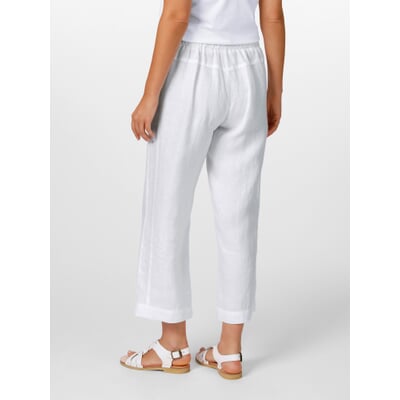 Damen-Leinenhose 7/8-Länge, Weiß