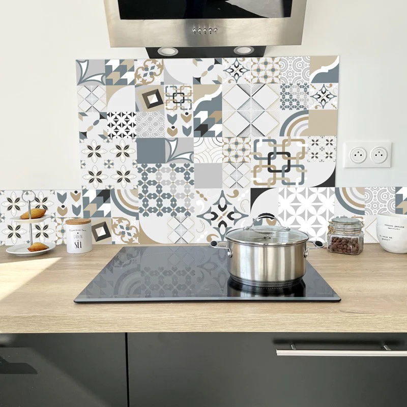 Crédence cuisine Fond de hotte ALU : L 90cm x H 70cm - JUST CIMENT DUL