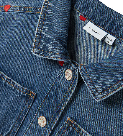 Name It Jeansjacke - NmfNina - Medium+ Blue Denim/Heart