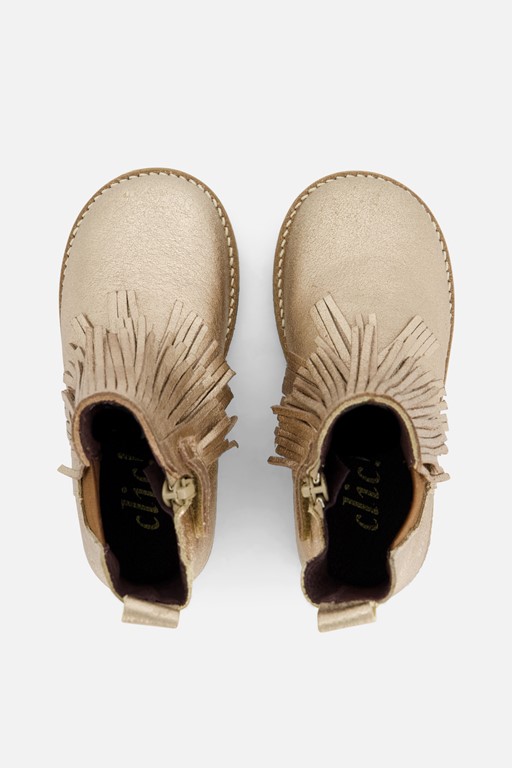 Clic! Enkellaarsjes beige Leer