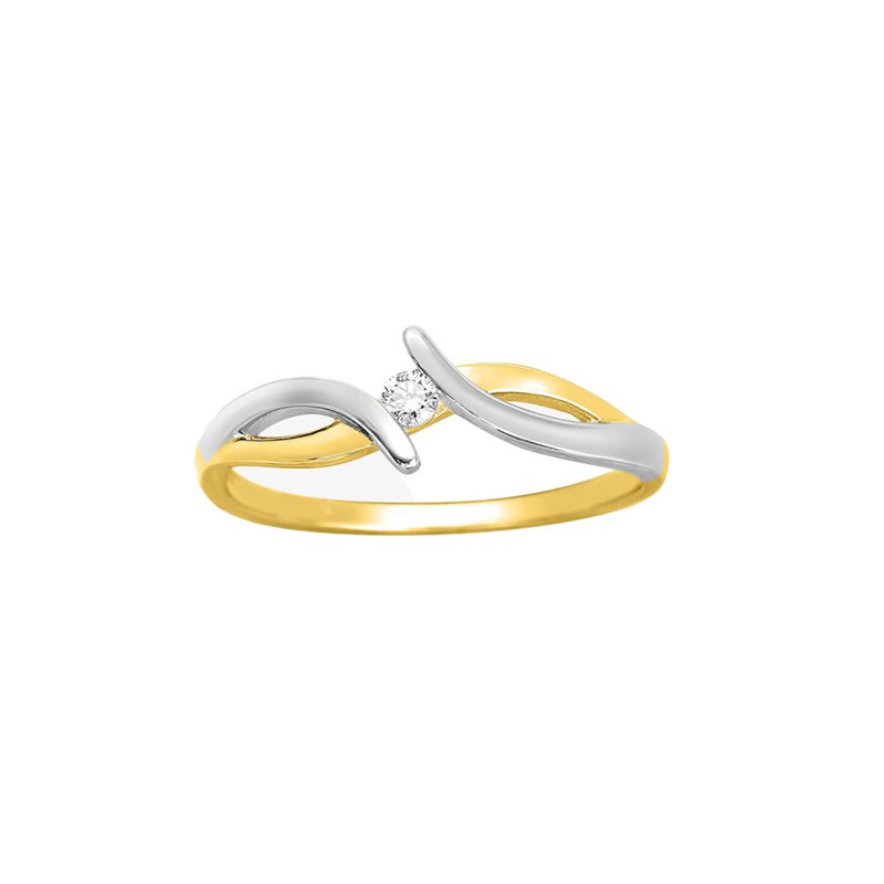 Bague Femme - Or 18 Carats - Diamant 0,05 Carats