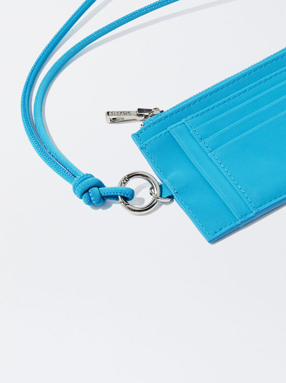 Porta-cartões com alça - Azul