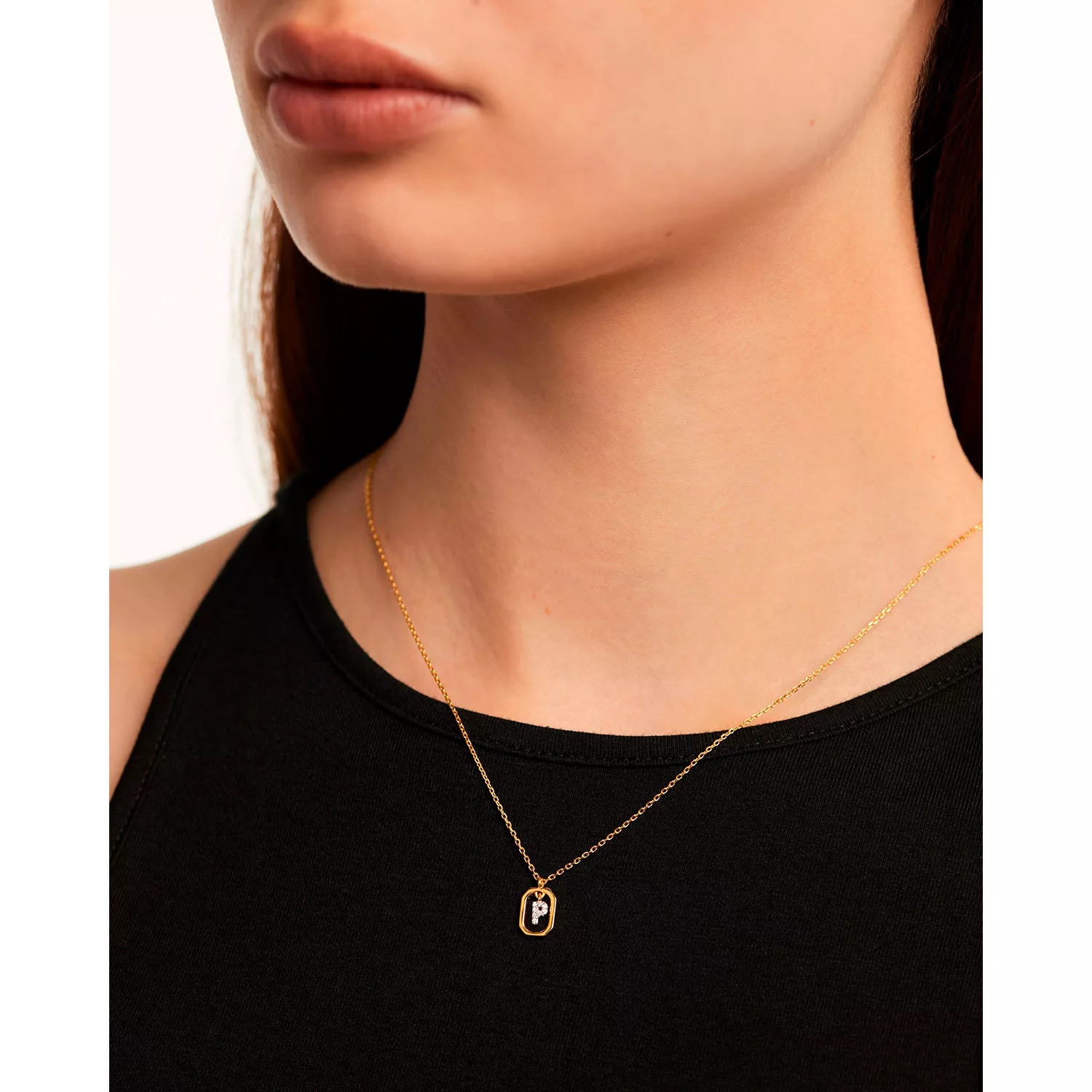 PDPAOLA Mini Letter P Halskæde 18 kt. Forgyldt Sølv CO01-527-U