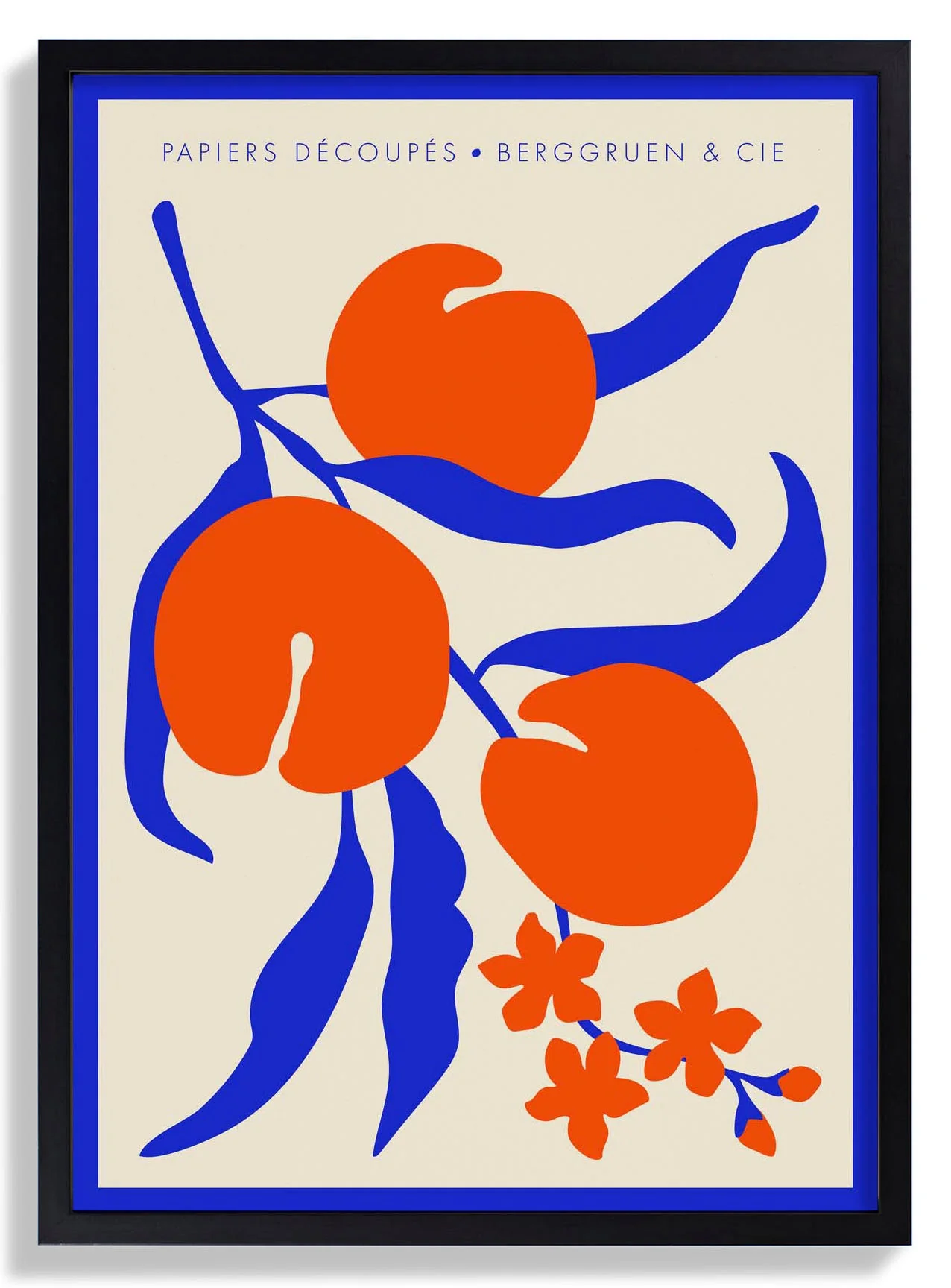 Pfirsiche Blau Orange Papiers Découpés Kunstausstellung