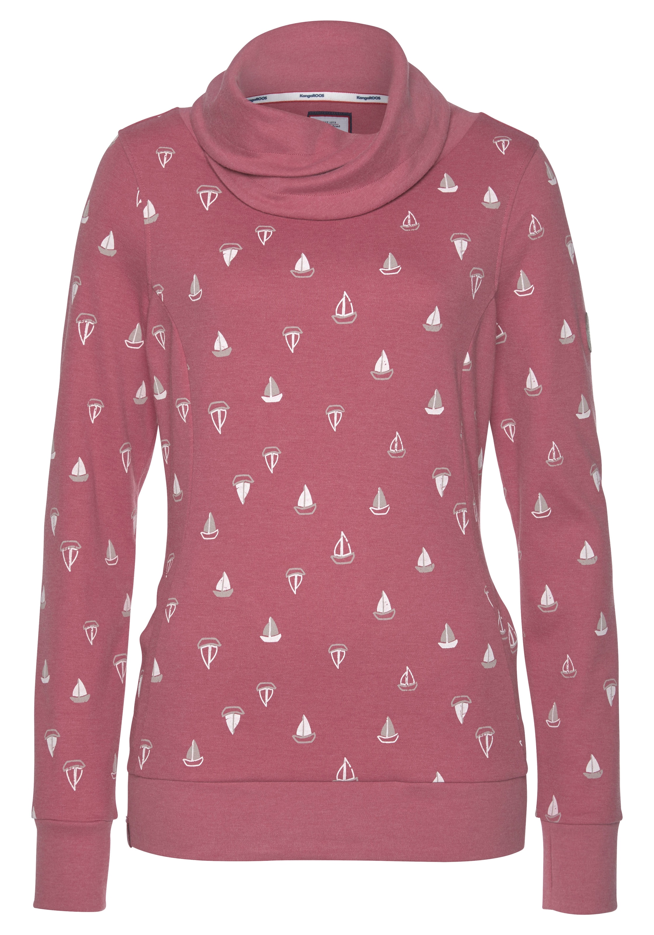 KangaROOS Sweatshirt , Langarm mit Daumenlöchern,  figurbetonter Schnitt,  Schlauchkragen