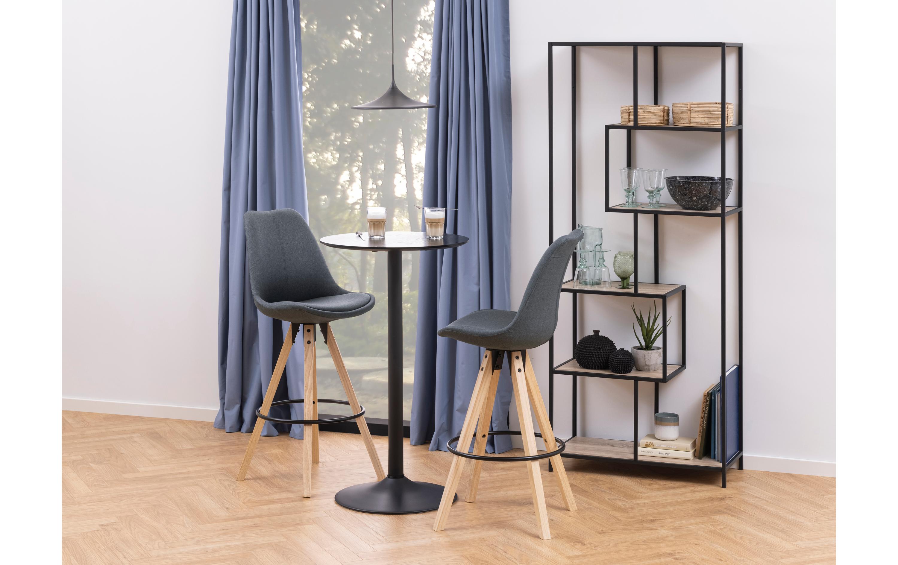 Regal Seaford 77 x 35 x 185 cm, Eiche/Schwarz<br>Bücherregal