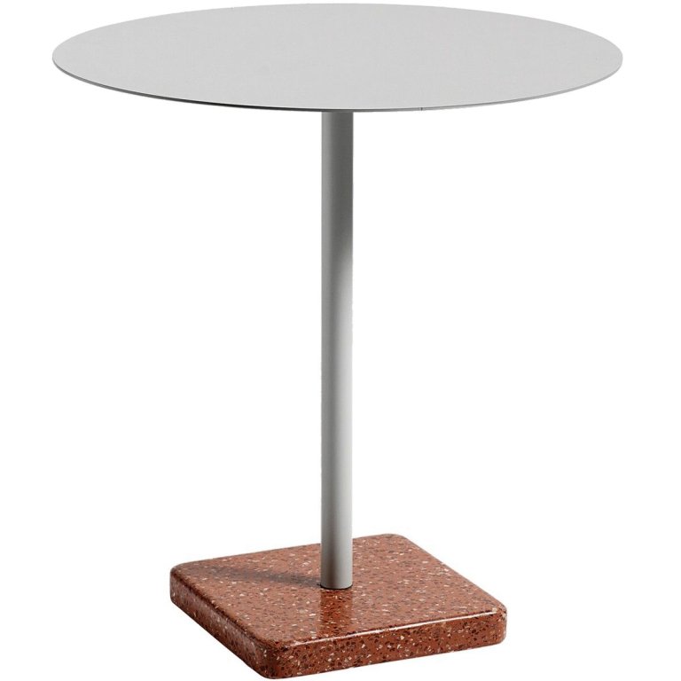 Hay Terrazzo Round tuintafel 70 sky grey - red