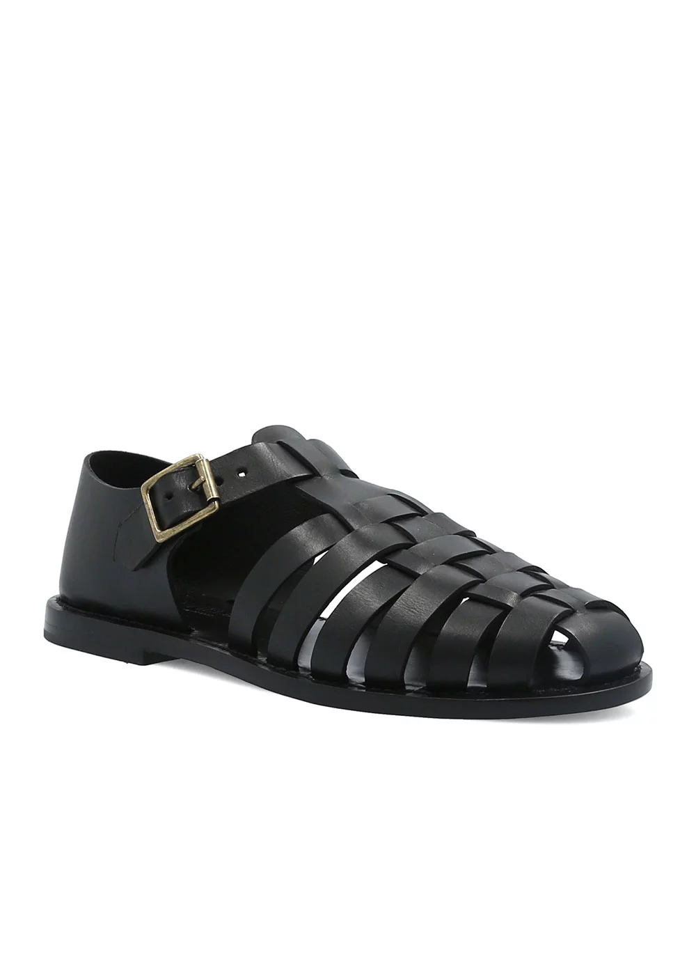 SANDALE FISHERMAN CUIR NOIR