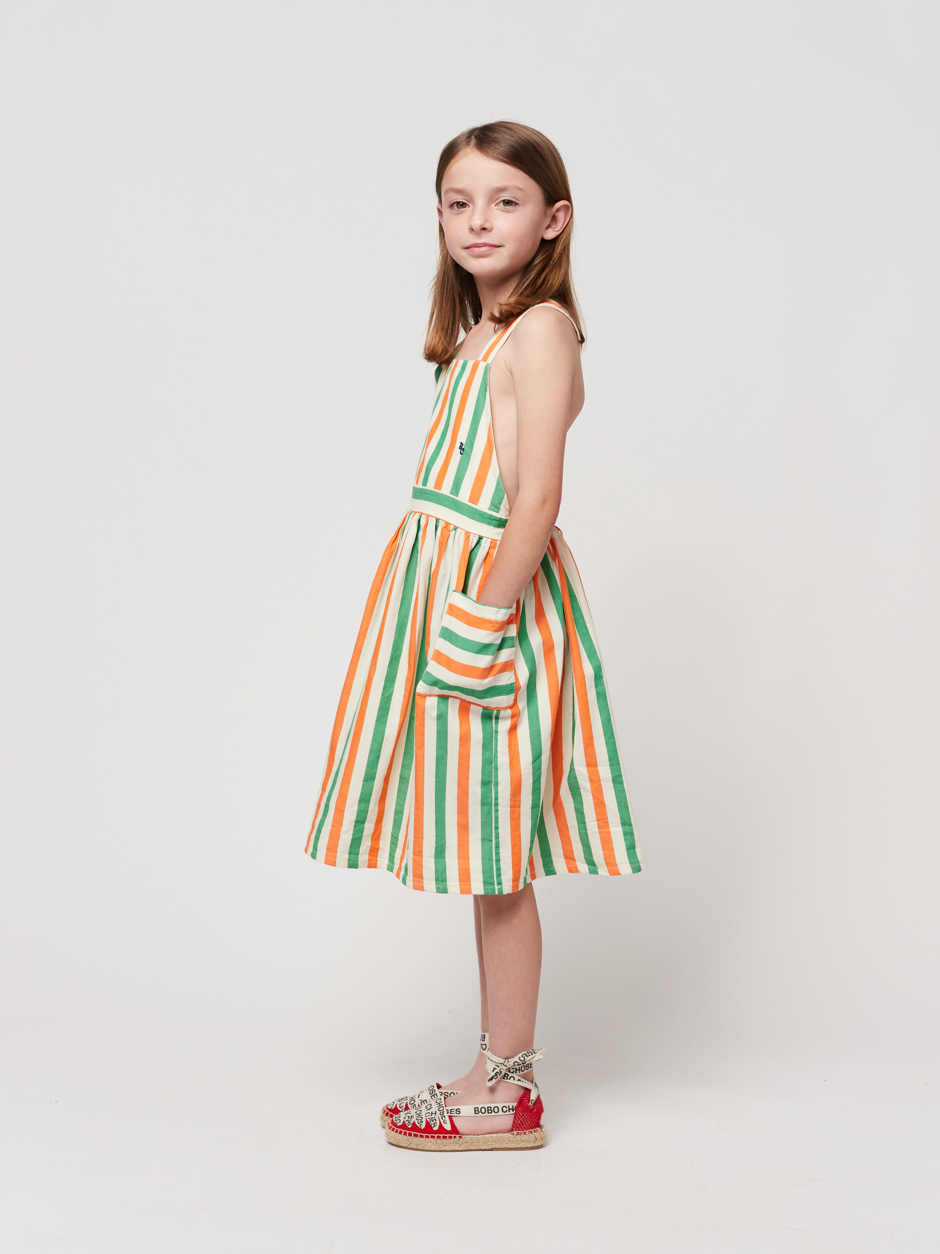 Trägerkleid VERTICAL STRIPES in offwhite