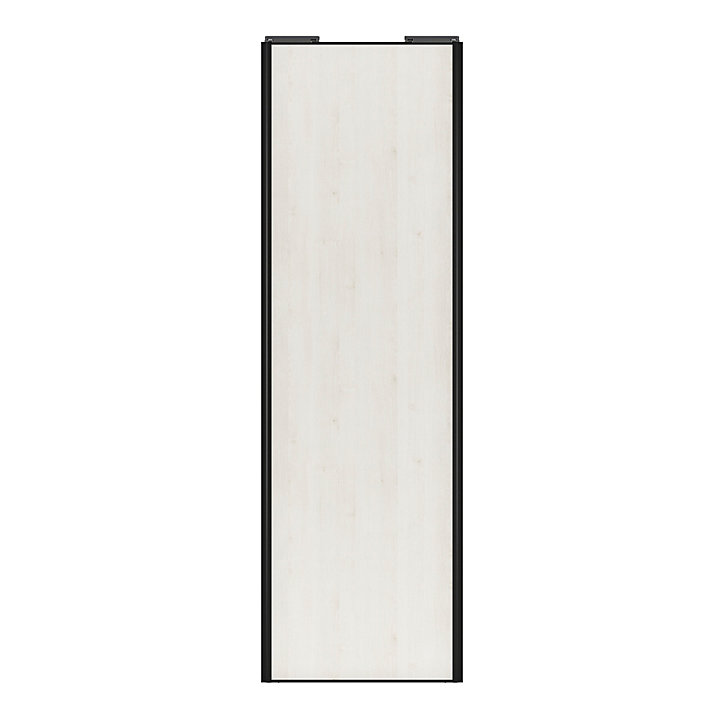 Porte de placard coulissante bois nordique profil noir GoodHome Arius H. 248,5 x L. 77.2 cm + amortisseurs